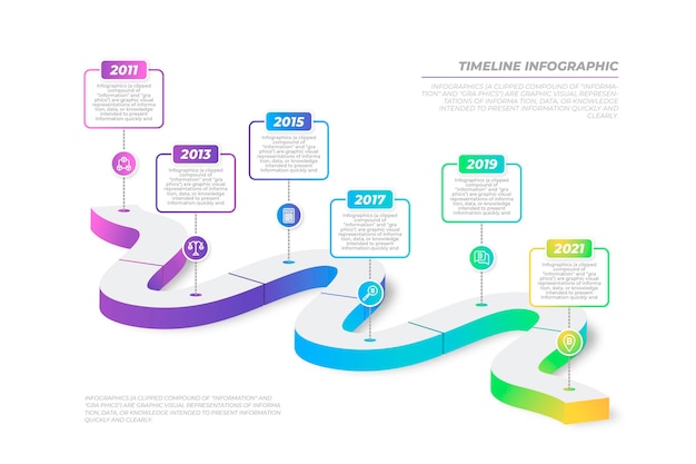 Хронология инфографики градиентный дизайн