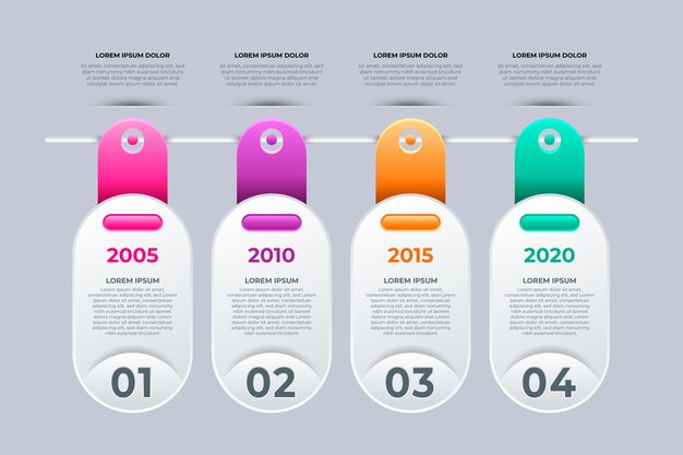 Timeline infographic gradient design