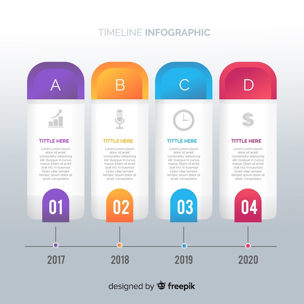 Timeline infographic gradient template