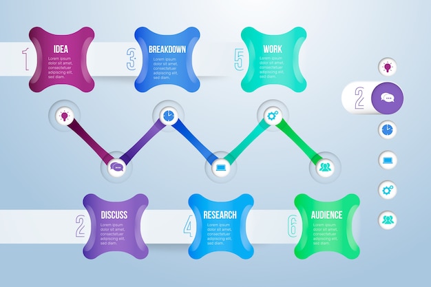 Timeline infographic progress concept