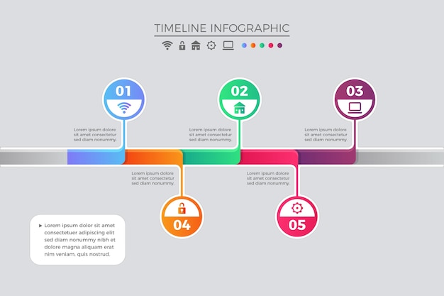 타임 라인 infographic 템플릿