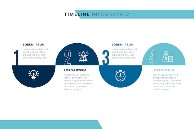 Free vector timeline infographic template