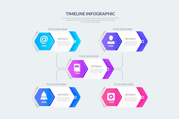 Free vector timeline infographic template