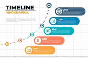 無料ベクター タイムラインのインフォグラフィックテンプレート