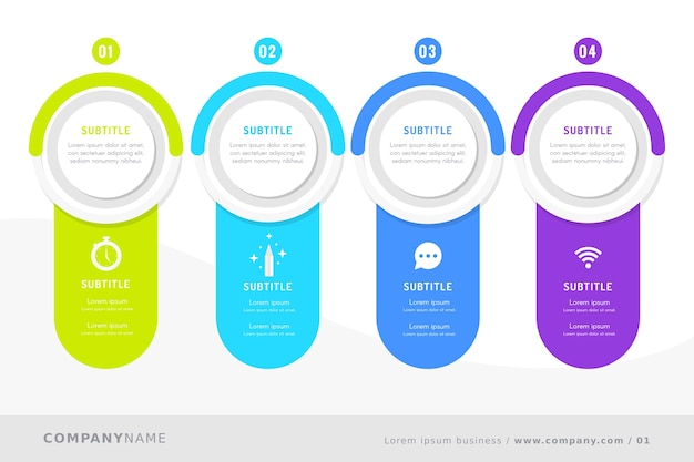 Timeline infographic with charts