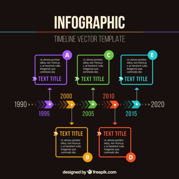 Infografica timeline con opzioni colorati