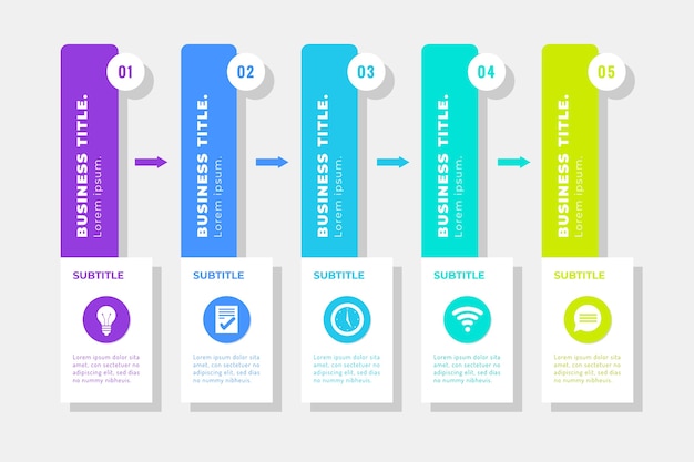 Free vector timeline infographic with data