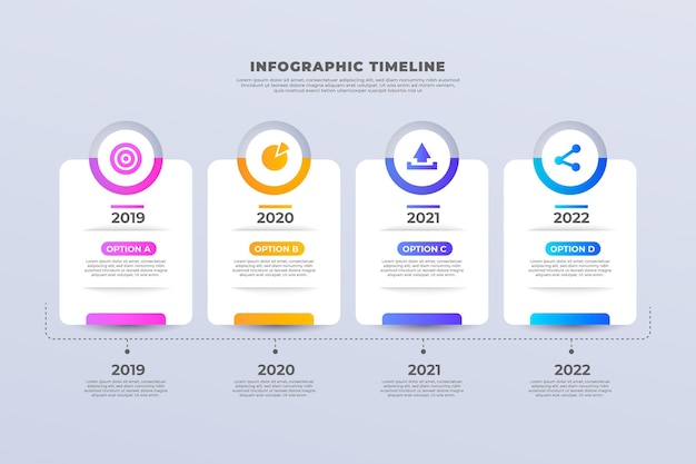 Timeline infographic with steps