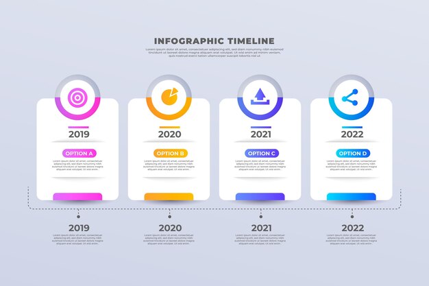 Timeline infographic with steps