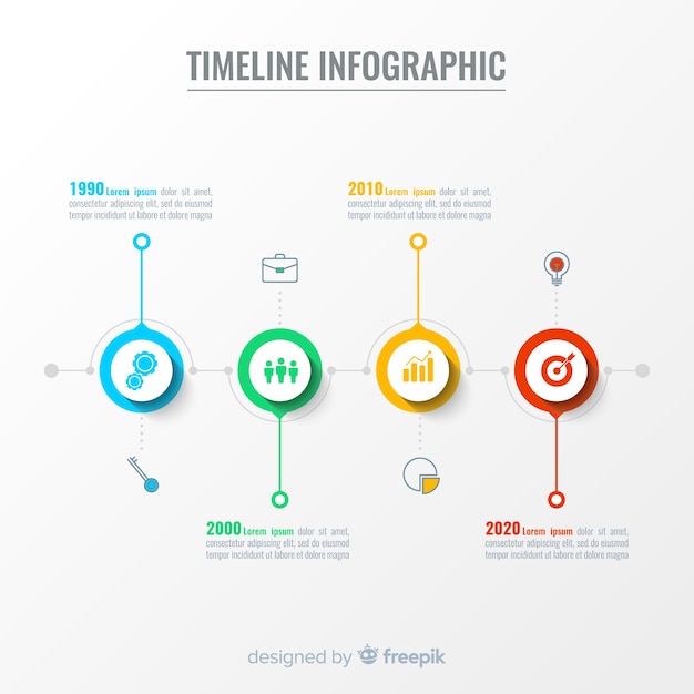 Free vector timeline infographic