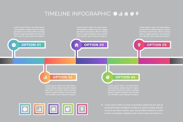 Free vector timeline infographic