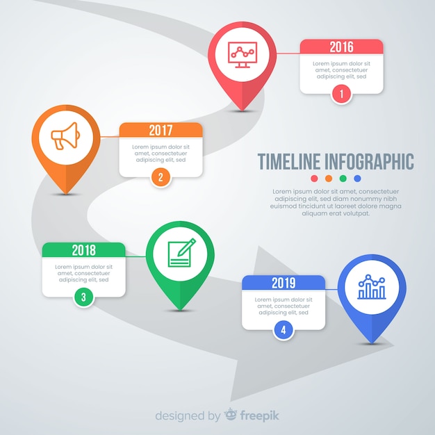 Free vector timeline professional infographic