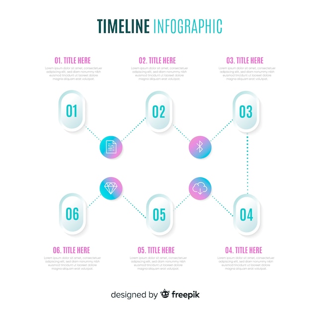 Бесплатное векторное изображение Хронология профессиональной инфографики