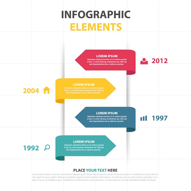 Красочные абстрактные стрелки шаблон бизнес инфографики