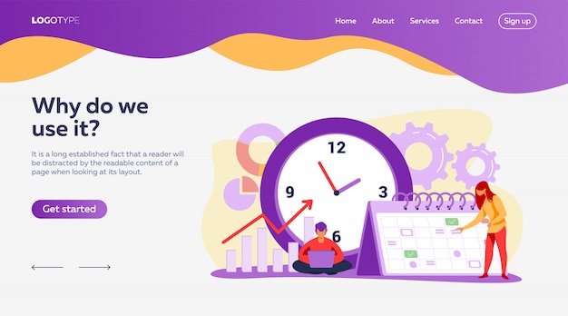 Timing and project scheduling landing page template