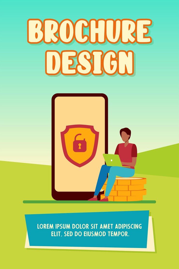 मुफ़्त वेक्टर tiny man investing money safely online. coin, smartphone, padlock flat vector illustration