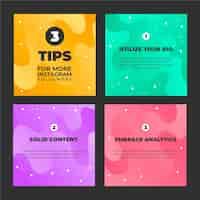 Free vector tip instagram post collection