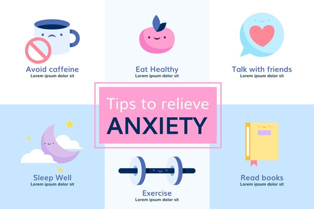 Tips for anxiety infographic design