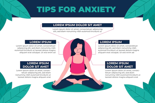 Free vector tips for anxiety infographic