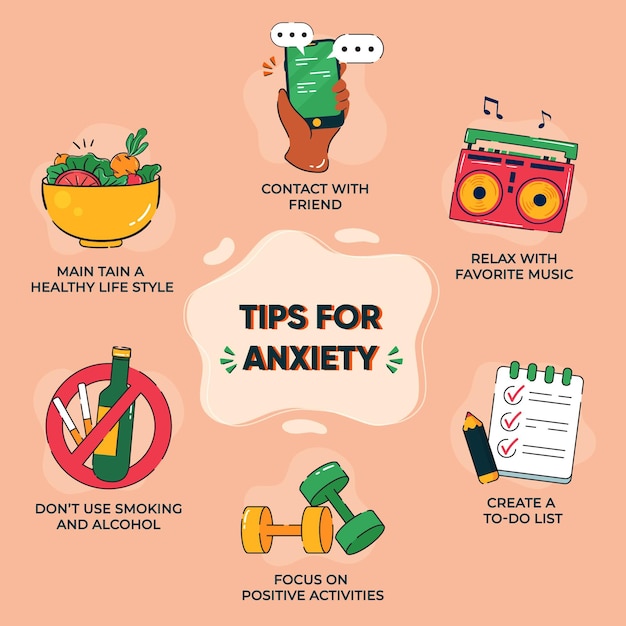 Tips for anxiety infographic