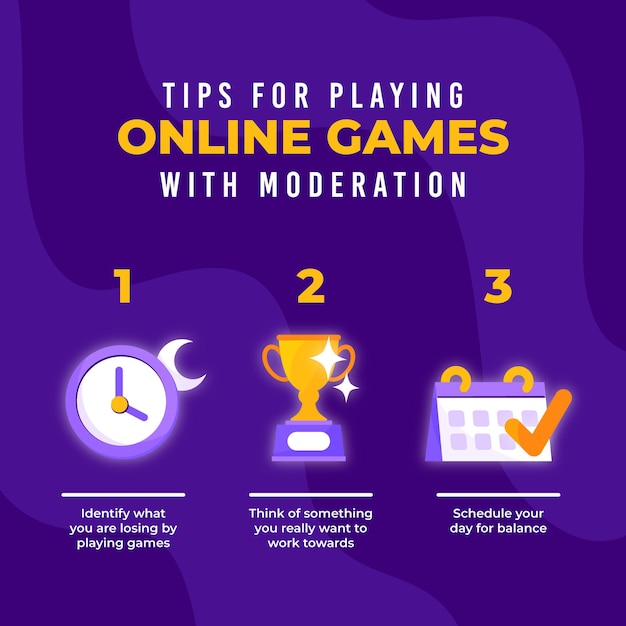 Free vector tips for playing online games with moderation template