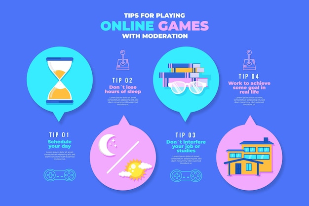 Free Vector  Tips for playing online games with moderation