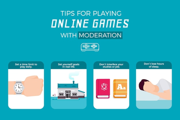 Free Vector  Tips for playing online games with moderation