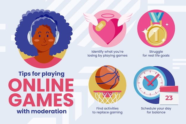 Free: Tips for playing online games with moderation Free Vector 