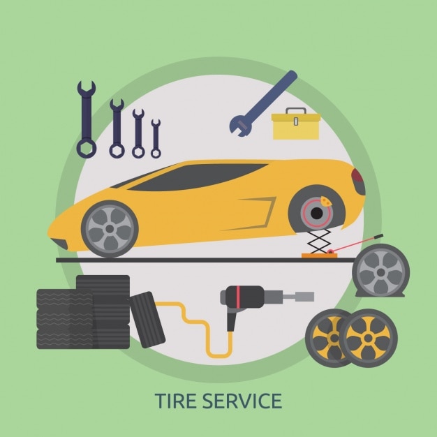 Tire service background design