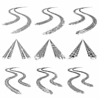 Free vector tire trace road set