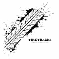 Free vector tire track impression on white background