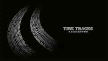 Free vector tire track print texture on black background