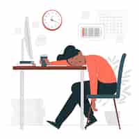 Free vector tired employee concept illustration
