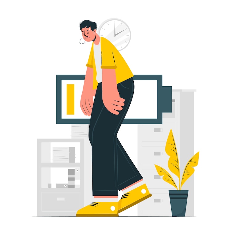 Free Vector tired man concept illustration