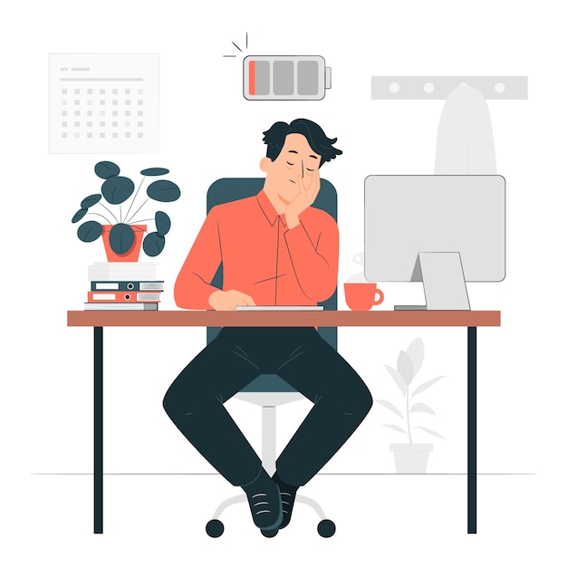 Free vector tired man concept illustration