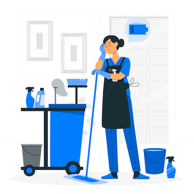 Free vector tired worker concept illustration