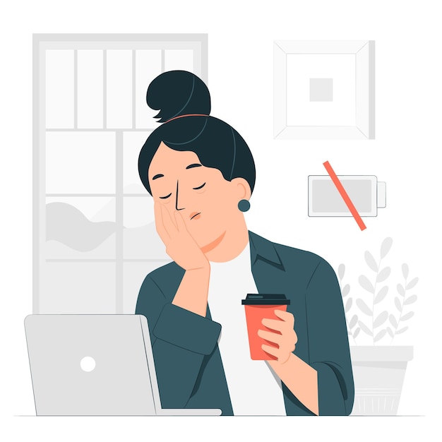 Free vector tiredness concept illustration