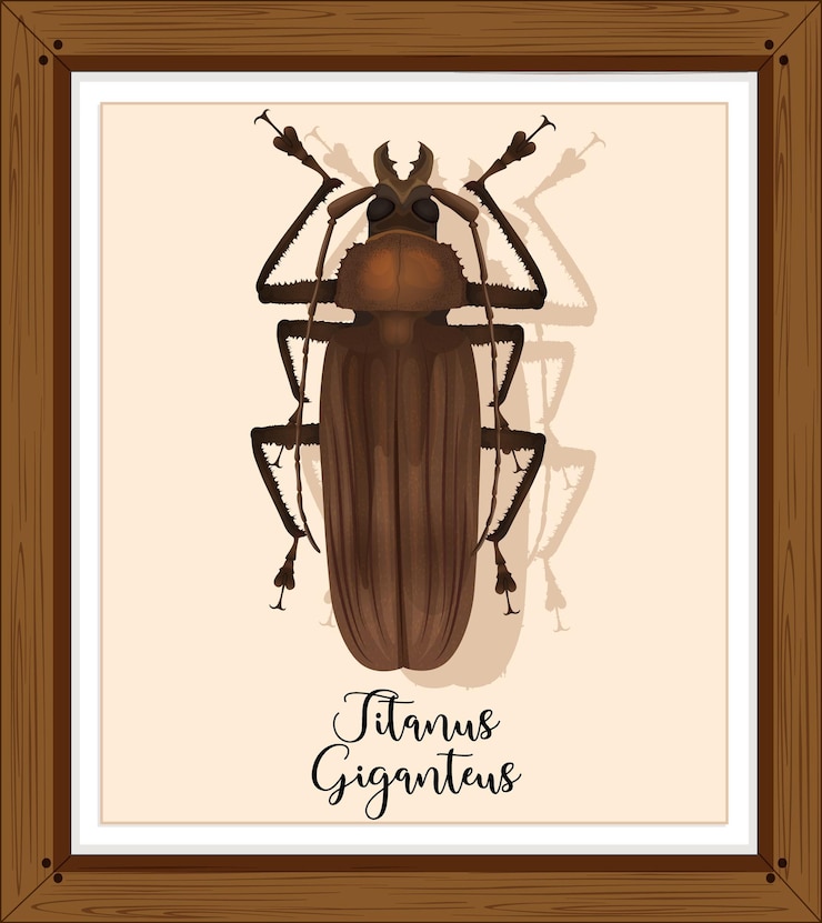 Free Vector titanus giganteus on wooden frame