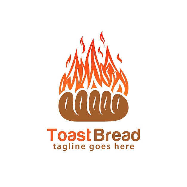 トーストパンのロゴデザインテンプレート Premiumベクター