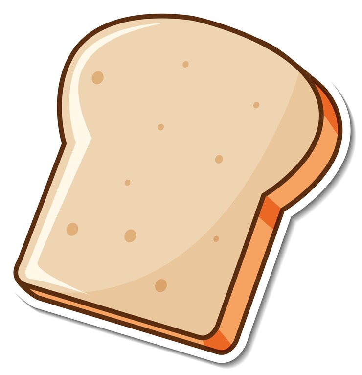 Free Vector toasted bread slice cartoon sticker