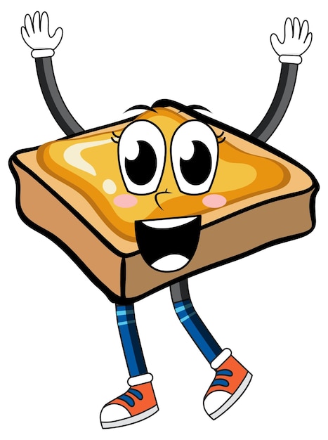Free vector toasted bread with arms and legs