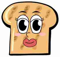 Free vector toasted bread with happy face