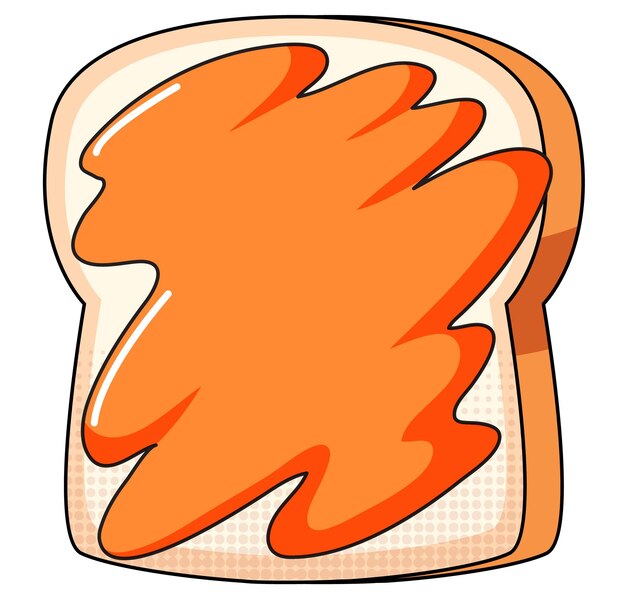 Free vector toasted bread with orange jam