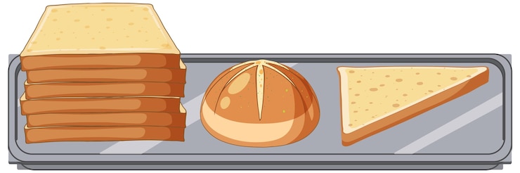 Free Vector toasted on a tray isolated