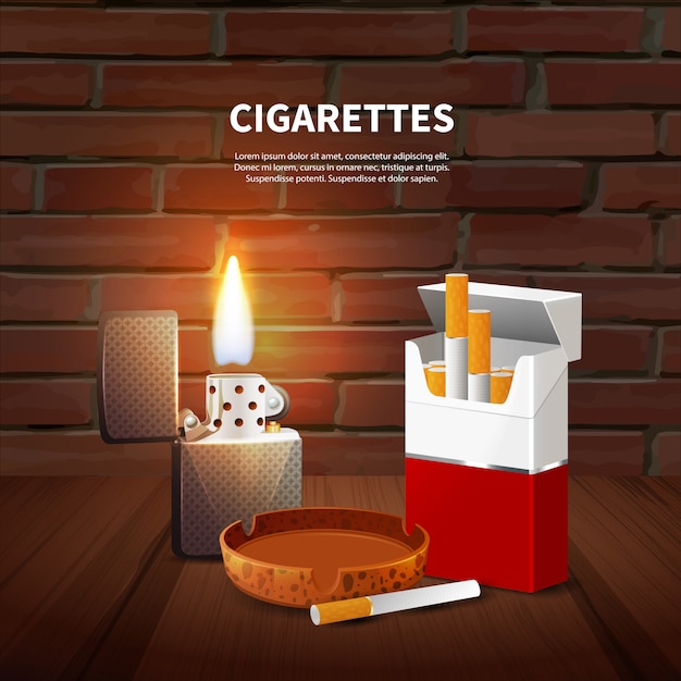 無料ベクター たばこ現実的なポスター