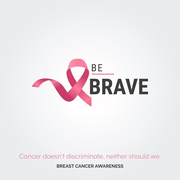 Free vector together we conquer breast cancer awareness