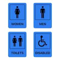 Free vector toilet signs set of 4