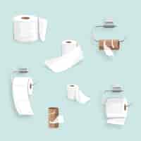 Free vector toilet tissue roll set element vector