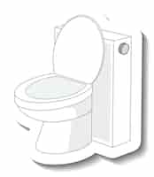 Free vector toilet with waterflush on white background