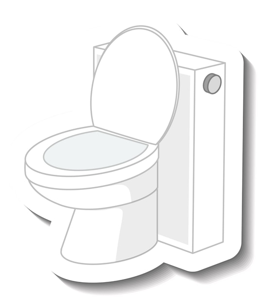 Toilet with waterflush on white background